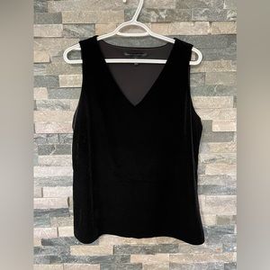 WHBM Black velvet tank style shirt